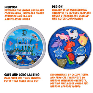 INNER-ACTIVE Play Putty Therapy Putty for Kids with Charms Deep Blue Sea Theraputty Soft Resistance, Increase Fine Motor Skills and Finger Strength, Physical and Occupational Therapy Toy