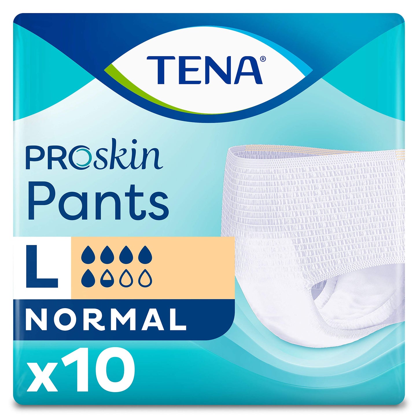 Tena Proskin Pants Normal, Incontinence Adult Unisex Pants, Large, 10 Count