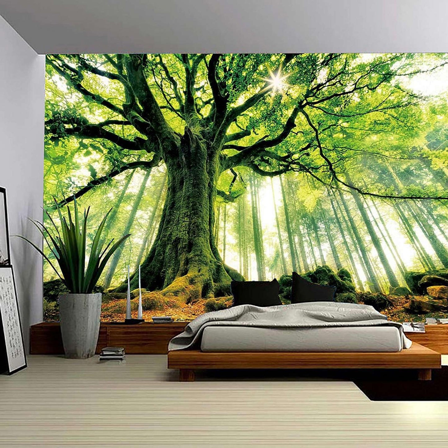 ENJOHOS Wall Tapestry for Living Room Bedroom Tapestry Wall Hanging Large 3D Wall Art Covering（W79 x T59,Green Tapestry）