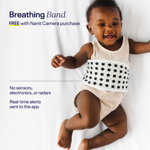 Nanit Pro Smart Baby Monitor & Wall Mount - 1080p Secure Wi-Fi Video Camera, Sensor-Free Sleep & Breathing Motion Tracker, 2-Way Audio, Sound & Motion Alerts, Night Vision, and Breathing Band - Black