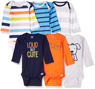 Onesies Brand Baby Boys 6-Pack Long Sleeve Bodysuits Baby and Toddler T-Shirt Set 3-6M