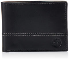 Timberland Men's Leather Passcase Wallet Trifold Wallet Hybrid