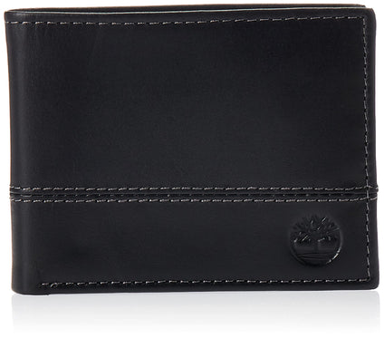 Timberland Men's Leather Passcase Wallet Trifold Wallet Hybrid