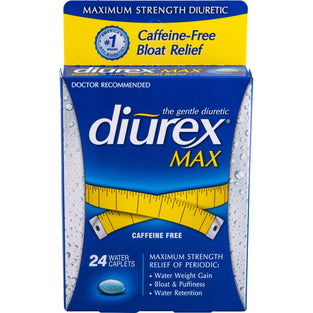 Diurex Max Water Caplets Caffeine Free - 24 Caplets, Pack of 2