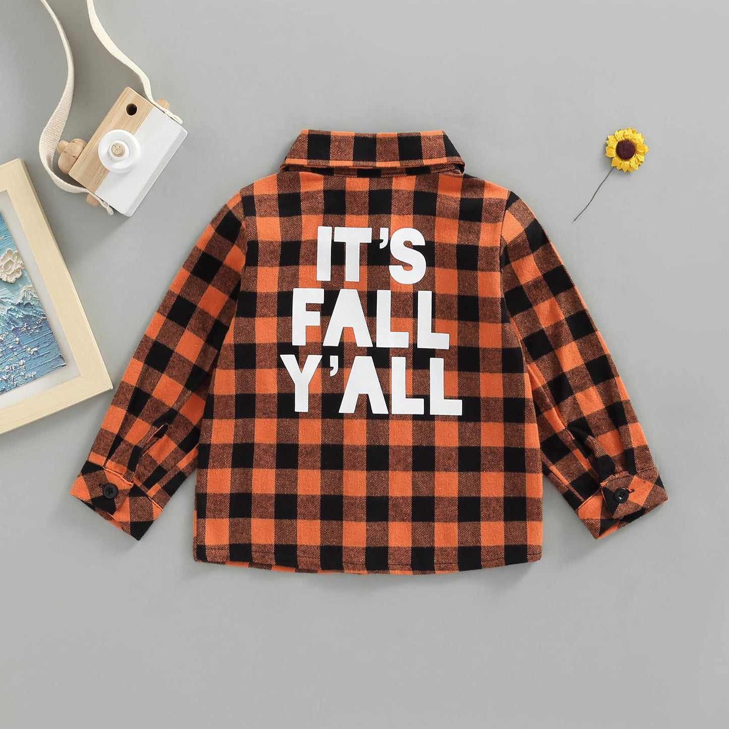 Toddler Baby Boy Cute Letter Button Down Long Sleeve Plaid Shirt Top Autumn Dressy Outfits