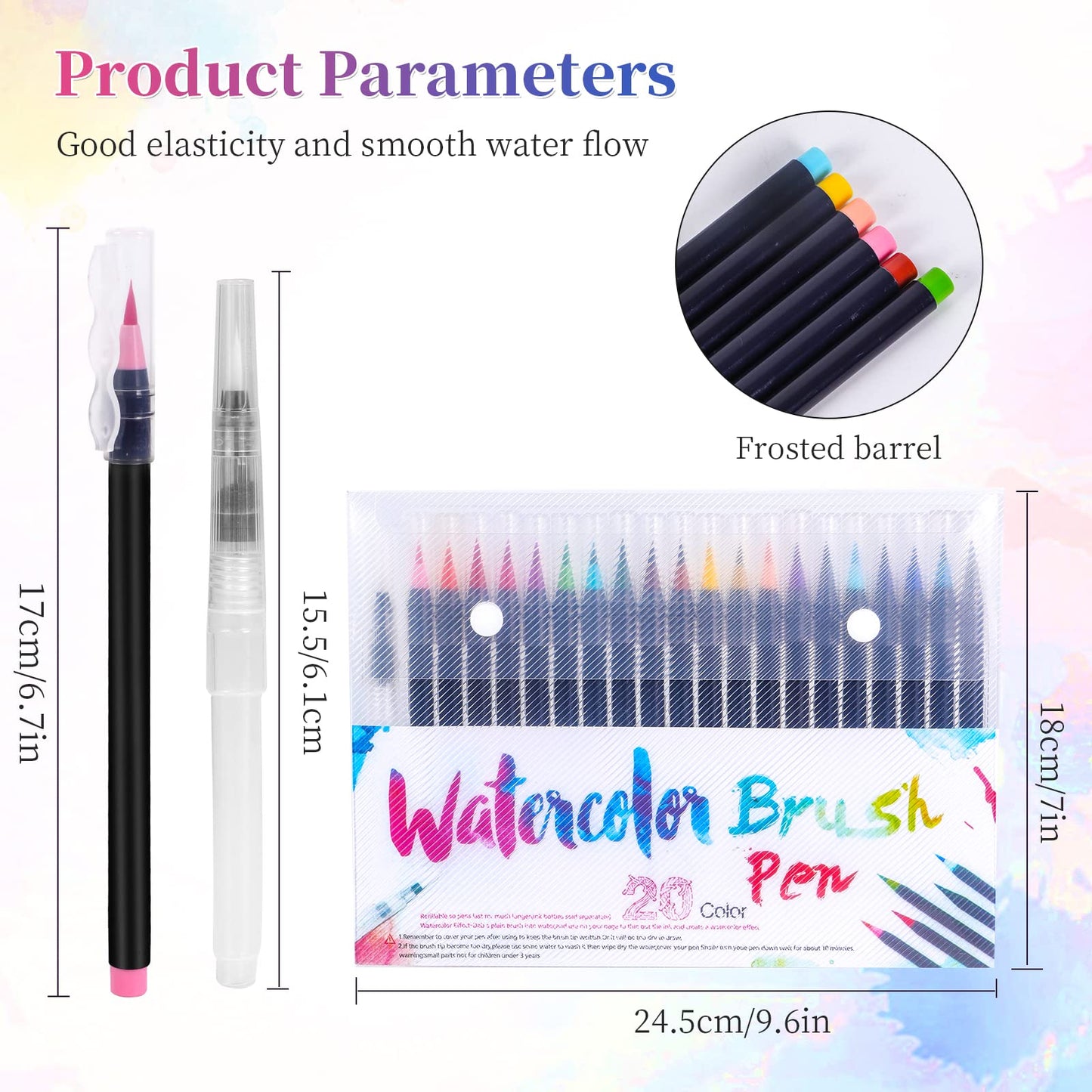SKY-TOUCH 20 Pieces Brush Pens Set, Water Color Brush Pen Markers Ideal for Calligraphy, Hand Lettering and Drawing Manga Painting and Even Cartoon Sketching Brush