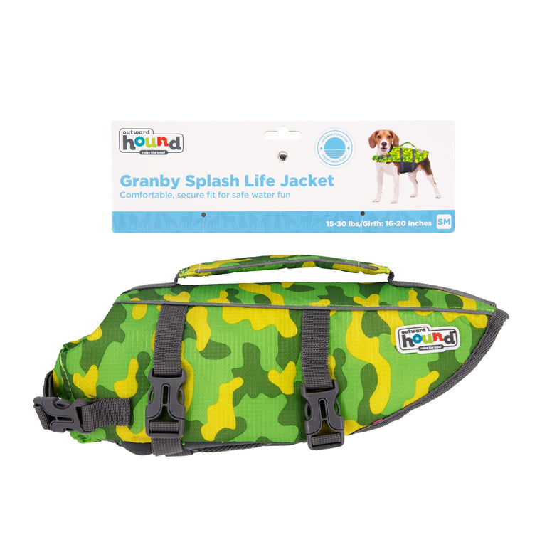 Outward Hound Granby Splash Camo Dog Life Jacket, Small