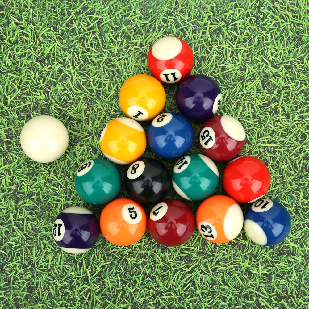 Billard Pool Balls, 1-1/2" Pool Balls Set, Complete 16 Pool Table Balls Set, Mini Pool Ball Set for 6 Feet Pool Table, Billiard Balls Set, Children Billiard Ball Toy, Pool Table Accesssory