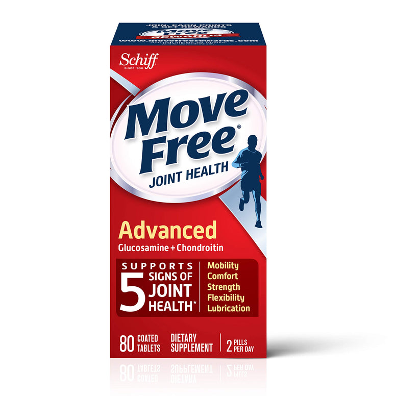 Move Free Triple Strength Glucosamine Chondroitin and Hyaluronic Acid Joint Supplement, 80 Count