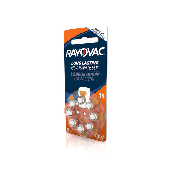 RAYOVAC Size 13 Hearing Aid Batteries, 8-Pack, L13ZA-8ZMB