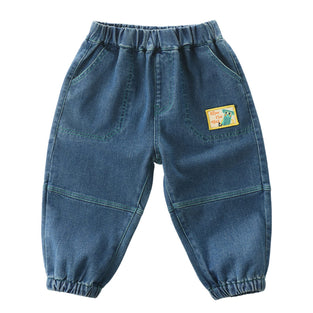 LABISHU Boys Casual Jogger Elastic Jeans Toddler Kids Fashion Loose Denim Pants with Pockets