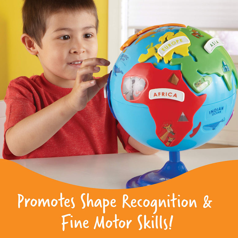 Learning Resources Puzzle Globe, 3-D Geography Puzzle, Fine Motor, 14 Pieces-Ler7735.Ages 3+