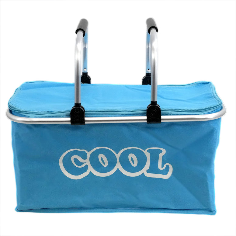 GEEZY 35 Litre Insulated Folding Picnic Camping Cooler Basket Shopping Cool Hamper Bag