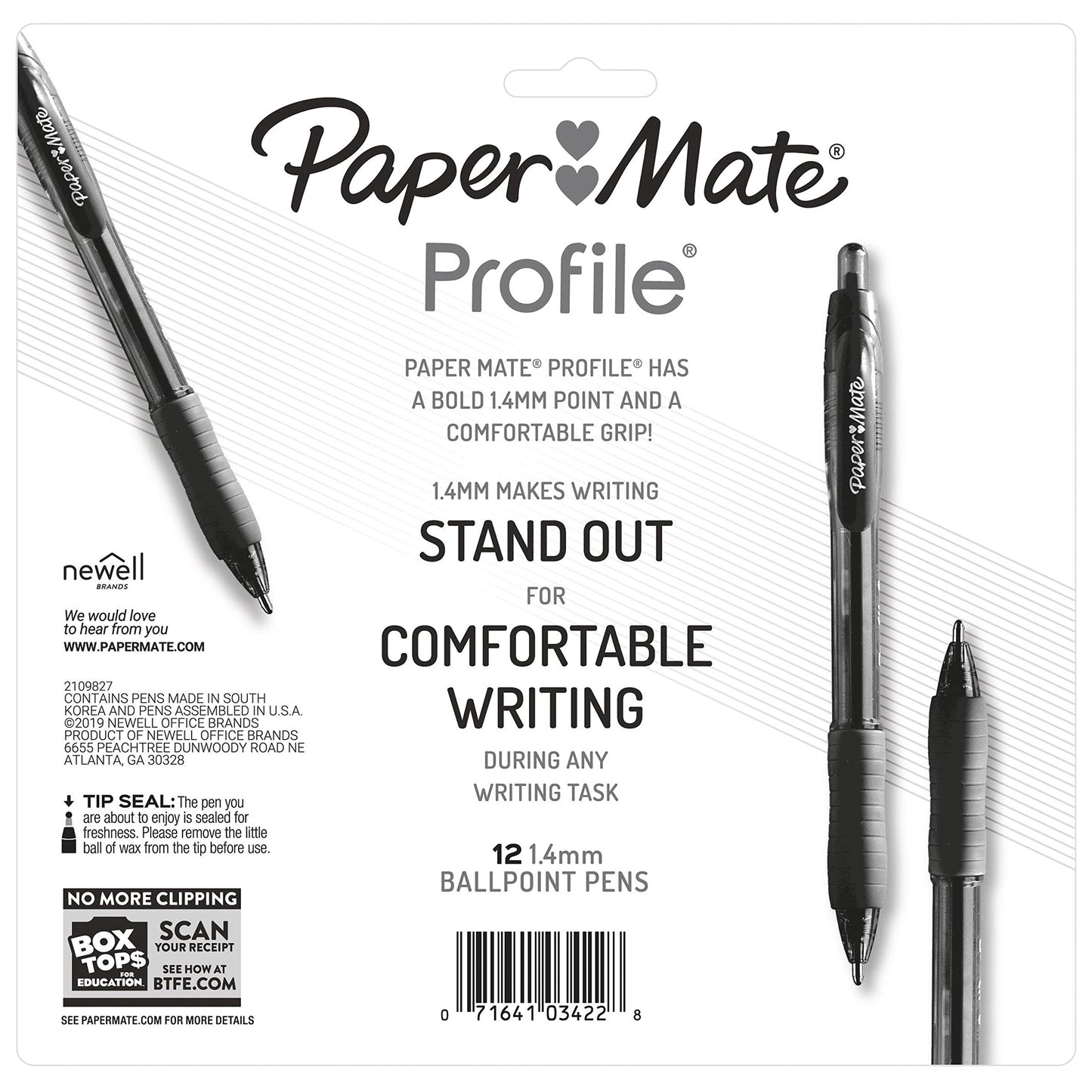 Paper Mate Profile Retractable Ballpoint Pens, Bold (1.4mm), 12 Count