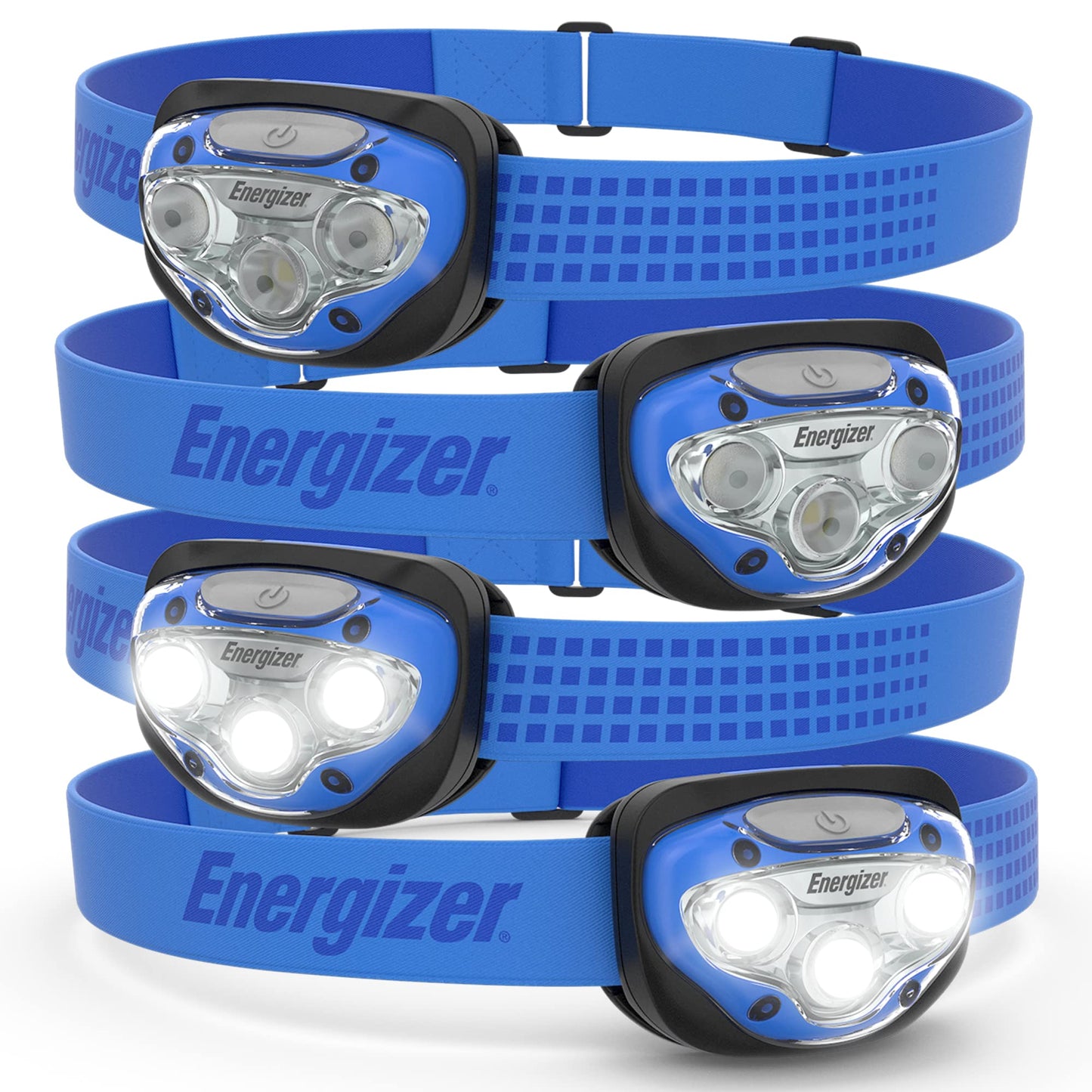 Energizer LED Headlamps PRO (4-Pack), IPX4 Water Resistant Headlamps, High-Performance Head Light for Outdoors, Camping, Running, Storm, Survival, (Batteries Included)