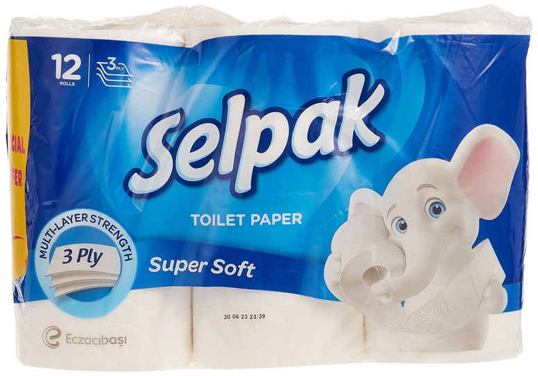 Selpak 3 Ply Toilet Paper 12 Rolls 140 Sheets