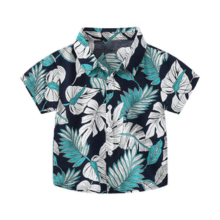 Boys Button Down Shirts 3D Graphic Hawaiian Short Sleeve Shirt Tops Size 1 2 3 4 5 6 7 8 9 10 Years