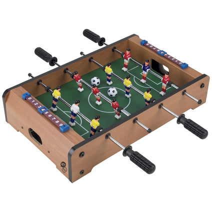 HEY! PLAY! Tabletop Foosball Table- Portable Mini Table Football/Soccer Game Set with Two Balls and Score Keeper for Adults and Kids by Hey! Play!, Tan/Green