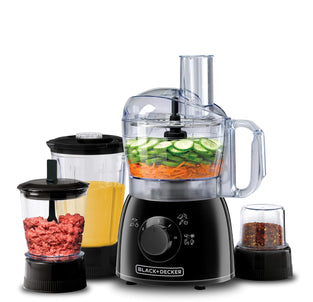 Black+Decker 400W 29 Function Food Processor with Blender, Mincer & Grinder, Black - KR43-B5, 2 Years Warranty