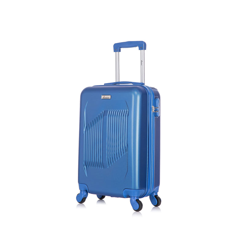 Senator Lightweight Durable ABS Suitcase Hard Shell Travel Luggage Trolley with 4 Quite Spinner Wheels and Combination Lock KH1085 (Carry-On 20-Inch, Pearl Blue)