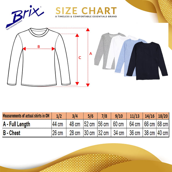 Brix Boys' Long Sleeve Tees - Tagless Crewneck Cotton Soft 4-pk Shirts. 2-20