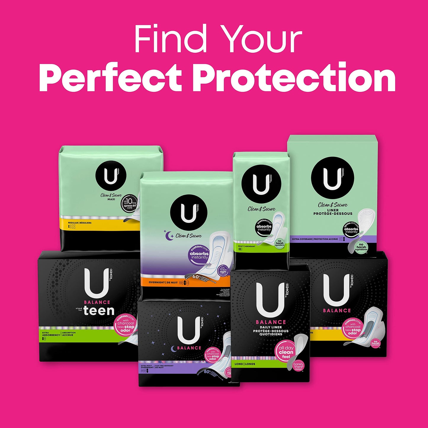 U by Kotex Barely There Liners, Light Absorbency, Unscented, 100 Count