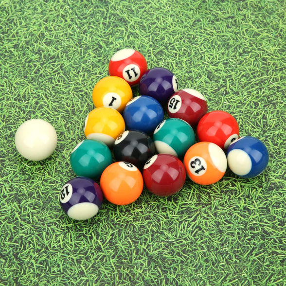 Billard Pool Balls, 1-1/2" Pool Balls Set, Complete 16 Pool Table Balls Set, Mini Pool Ball Set for 6 Feet Pool Table, Billiard Balls Set, Children Billiard Ball Toy, Pool Table Accesssory