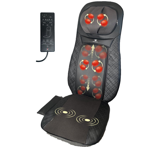 TECKWAVE Total Back, Shoulder & Neck Massager with Multi Massage Mode, Heat & Vibration Seat (1 Year Warranty)