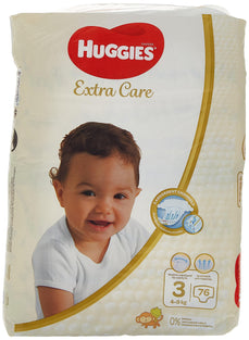 Huggies Extra Care Diaper Size 3-- 4-9kg 76pcs