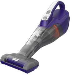 BLACK+DECKER 12V 1.5Ah Li-Ion 400ml Cordless Dustbuster Handheld Pet Care Vacuum with Motorized Pet Head, Jack Plug Charger & Wall Mount for Home & Car, Purple/Grey - DVB315JP-GB,