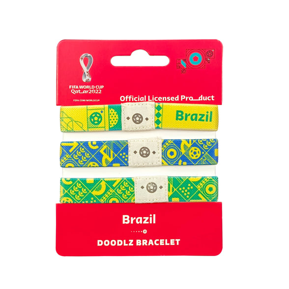 Fifa fabric fashionable qatar 2022 world cup country team doodlz nylon breacelet - brazil