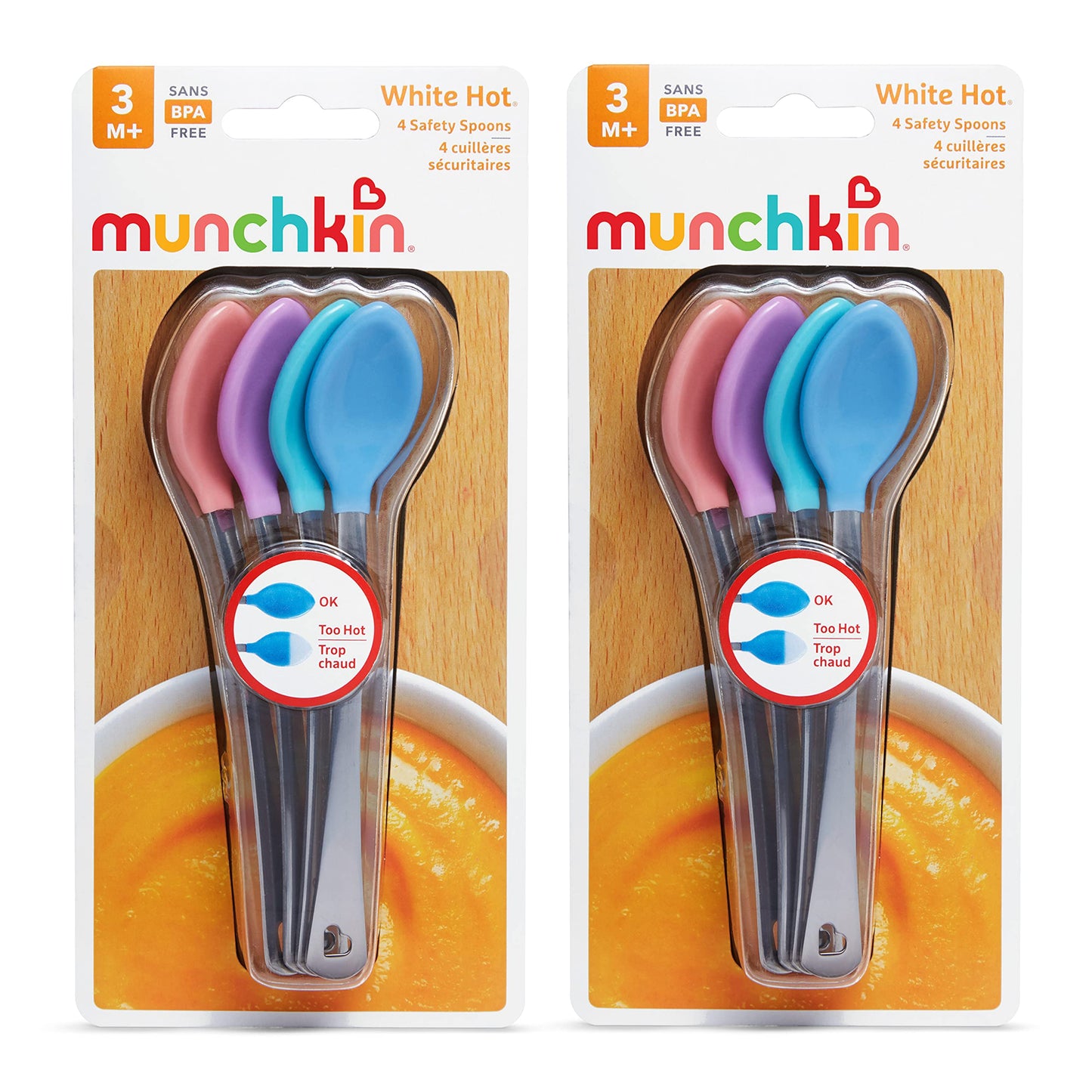 Munchkin White Hot Baby Safety Spoons, 8 Pack