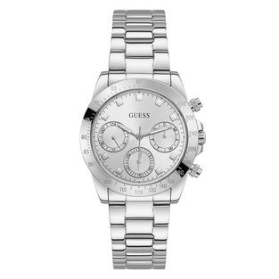 GUESS 36mm Multifunction Stainless Steel Watch with Crystal Accents