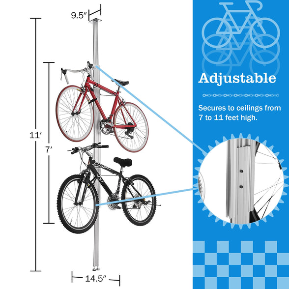 RAD Cycle Aluminum Bike Stand Bicycle Rack Storage or Display Holds Two Bicycles