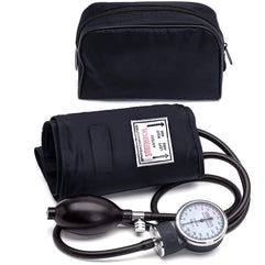 Santamedical Adult Deluxe Aneroid Sphygmomanometer - Professional Blood Pressure Monitor with Adult black cuff and Carrying case (Light Black), 1 Count (Pack of 1)