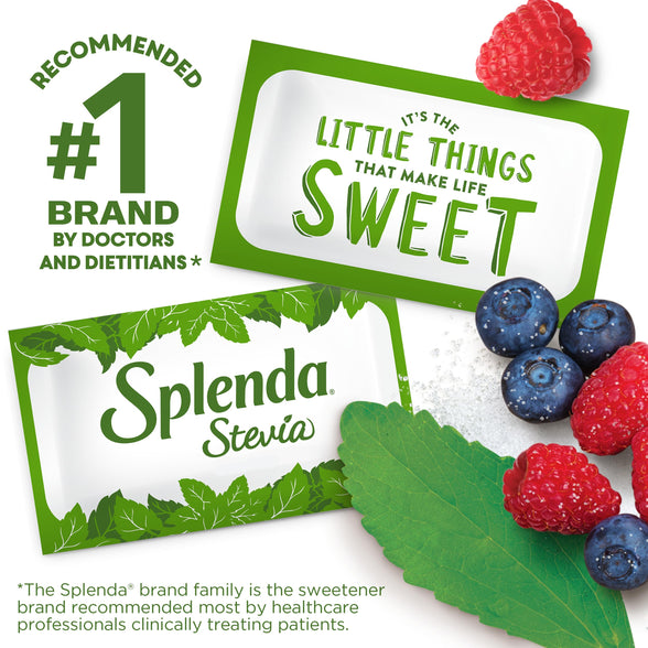 SPLENDA Stevia Zero Calorie Sweetener, Plant Based Sugar Substitute Granulated Powder, Single Serve Packets, 40 Count