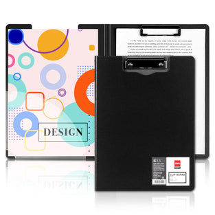 Deli Clipboard Folio, Plastic Foldable Clipboards with Interior Storage Pocket for Nurses, Students, Classroom, Office, Black