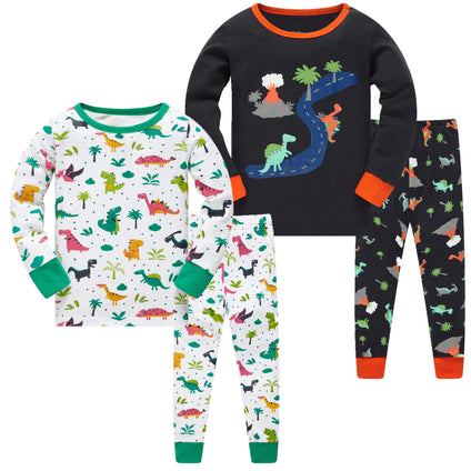 Pyjamas for Boys Long Sleeve 4-Piece Little Kids Sleepwear Pajama Setb6Years