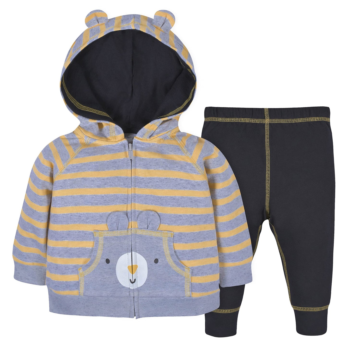 Gerber baby-boys Toddler 2-piece Terry Zip Hoodie & Joggers Set Hoodie & Joggers Set (pack of 2)  0-3M