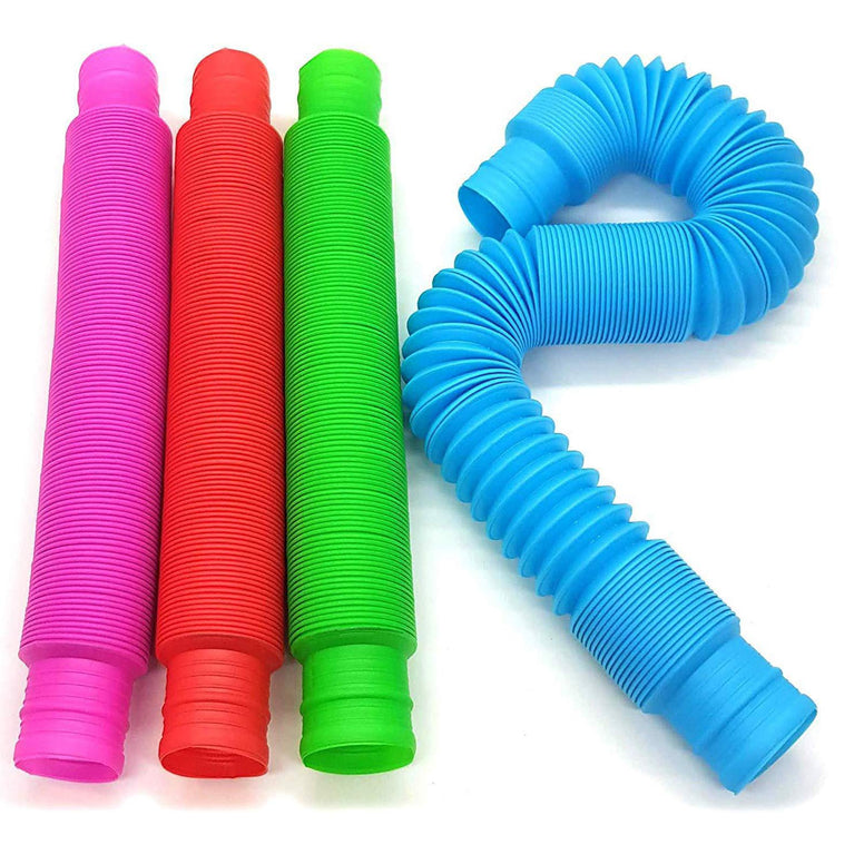 Sensory tubes Toy, Decompression Stress Relief Tool Fun Pull and Pop Tubes for Kids Stretch for Sensory Kids and Learning Toys (Random, 5Pcs)