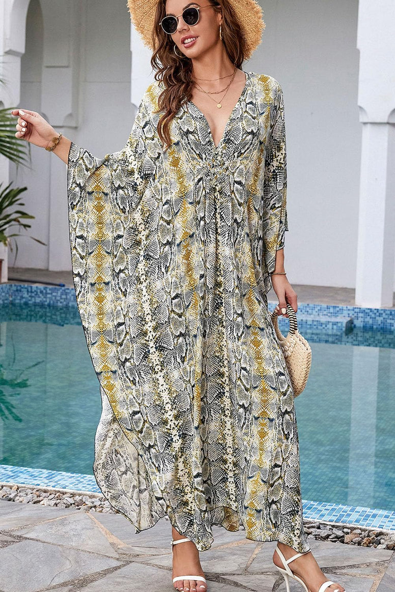 YouKD Summer Roomy Kaftan Dress Bohemian Beach Bikini Cover Ups Plus Size Robe for Women