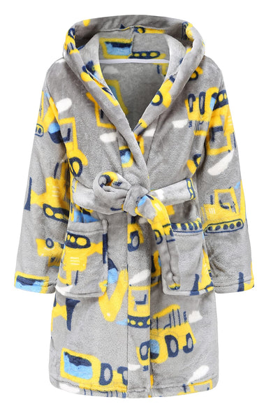 FunnyPaja Boys Soft Fleece Robes Plush Hooded Bathrobes Sleepwear for Kids 2-3 Years