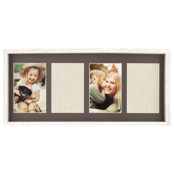 GALLERY PERFECT 17Fw1938 Rustic Collage Wall Kit Picture Frame Set, Multi Size - 4" X 6", 5" 7", White, 9 Piece