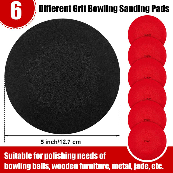 Wettarn 9 Pcs Bowling Ball Cleaner Kit, Including 6 Pcs Bowling Sanding Pad, Microfiber Bowling Ball Towel, See Saw Bowling Ball Polisher, Acrylic Bowling Ball Stand Bowling Accessories