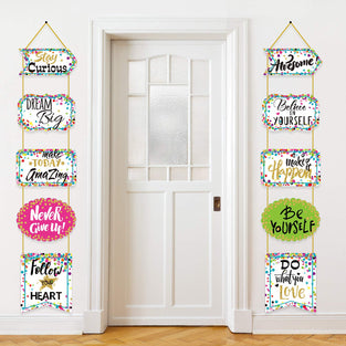 Classroom Decoration Banner Motivation Positive Porch Sign Confetti Positive Sayings Accents for Classroom Bulletin Board Decorations, Office, Home, Nursery Decoration