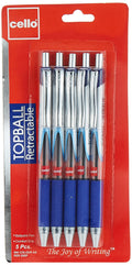 CELLO TOP BALL RETRACTABLE PEN 0.7MM BLISTER OF 5PC BLUE