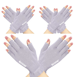 GSAFEME Anti UV Gloves for Nail Lamp, Professional UPF50+ UV Protection Gloves for Manicures Nail Art, Fingerless Gloves