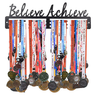 SEHAZ ARTWORKS Medal Hanger Display | Medal Holder Display | Race Medal Display Case | Running Medal Hanger Display | Marathon Medal Display | Medal Rack | Display Upto 40 Medals (Black)