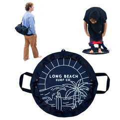 Long Beach Surf Company | Wetsuit Changing Mat | Surf Mat | Waterproof DryBag | Drawstring Wet Bathing Suit Bag | Surfing Changing