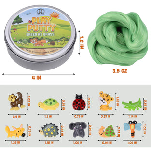 Inner-Active Play Putty Therapy Putty for Kids with Charms Green as Grass Theraputty Medium Resistance, Increase fine Motor Skills and Finger Strength, Occupational and Physical Therapist Recommended